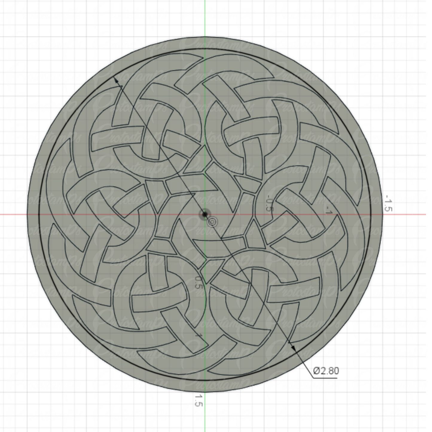 3in Celtic Mandala, Graphite, Price Includes Shipping