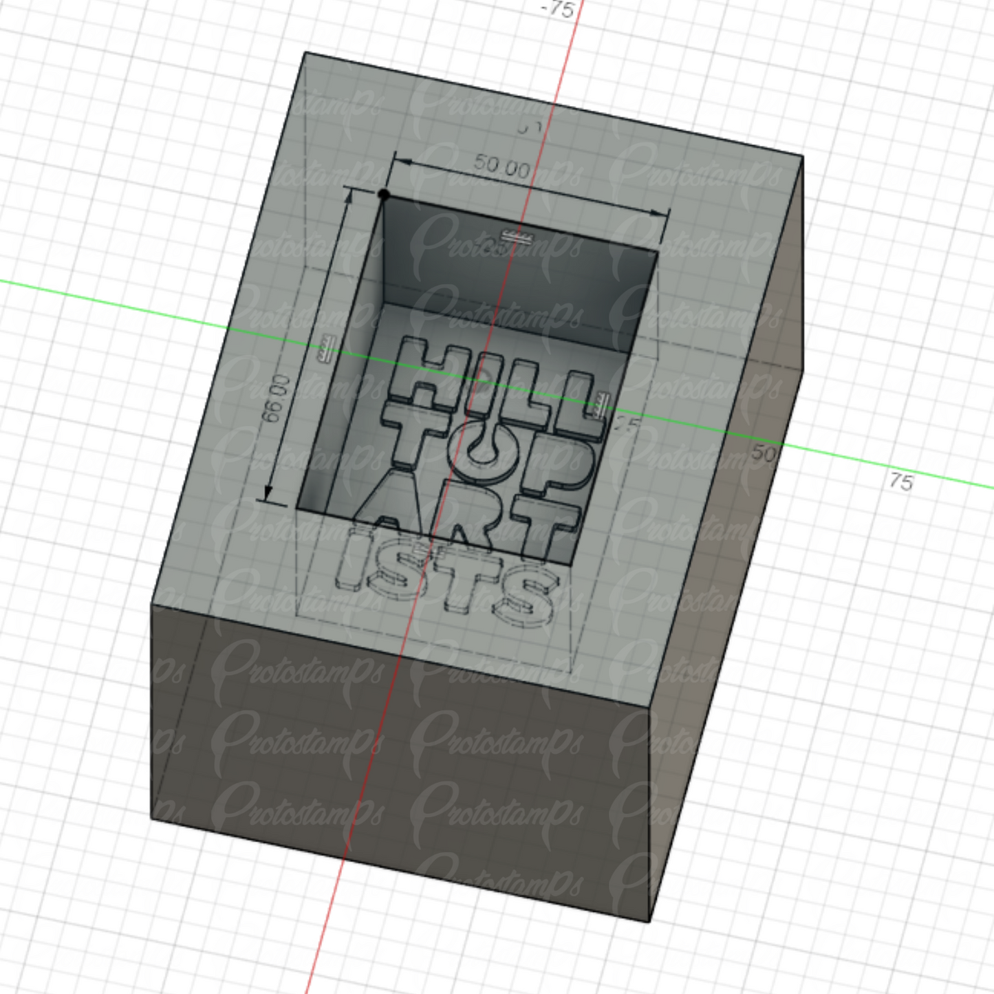 Custom 50mm x 60mm x 1.5in Hilltop Mold