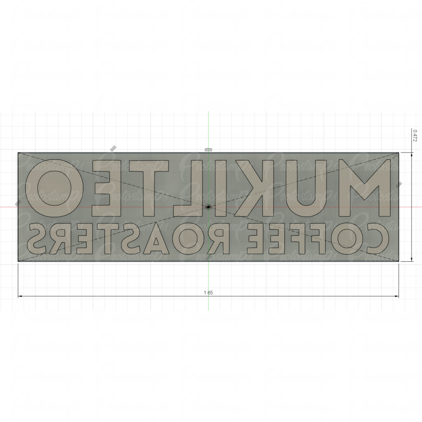 1.65in X 0.47in Stamp, Price Includes Shipping
