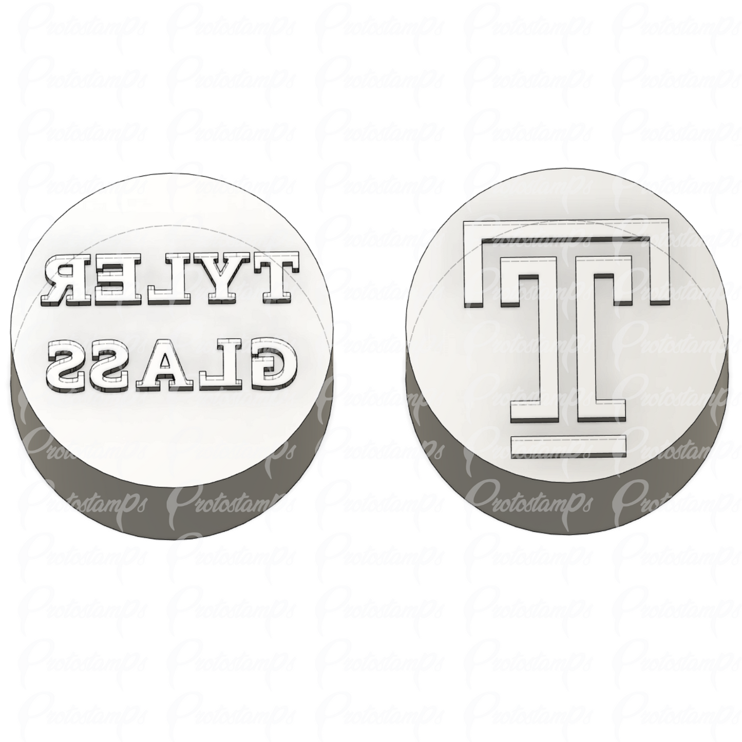 2 Custom 24mm Stamps Price Includes Shipping
