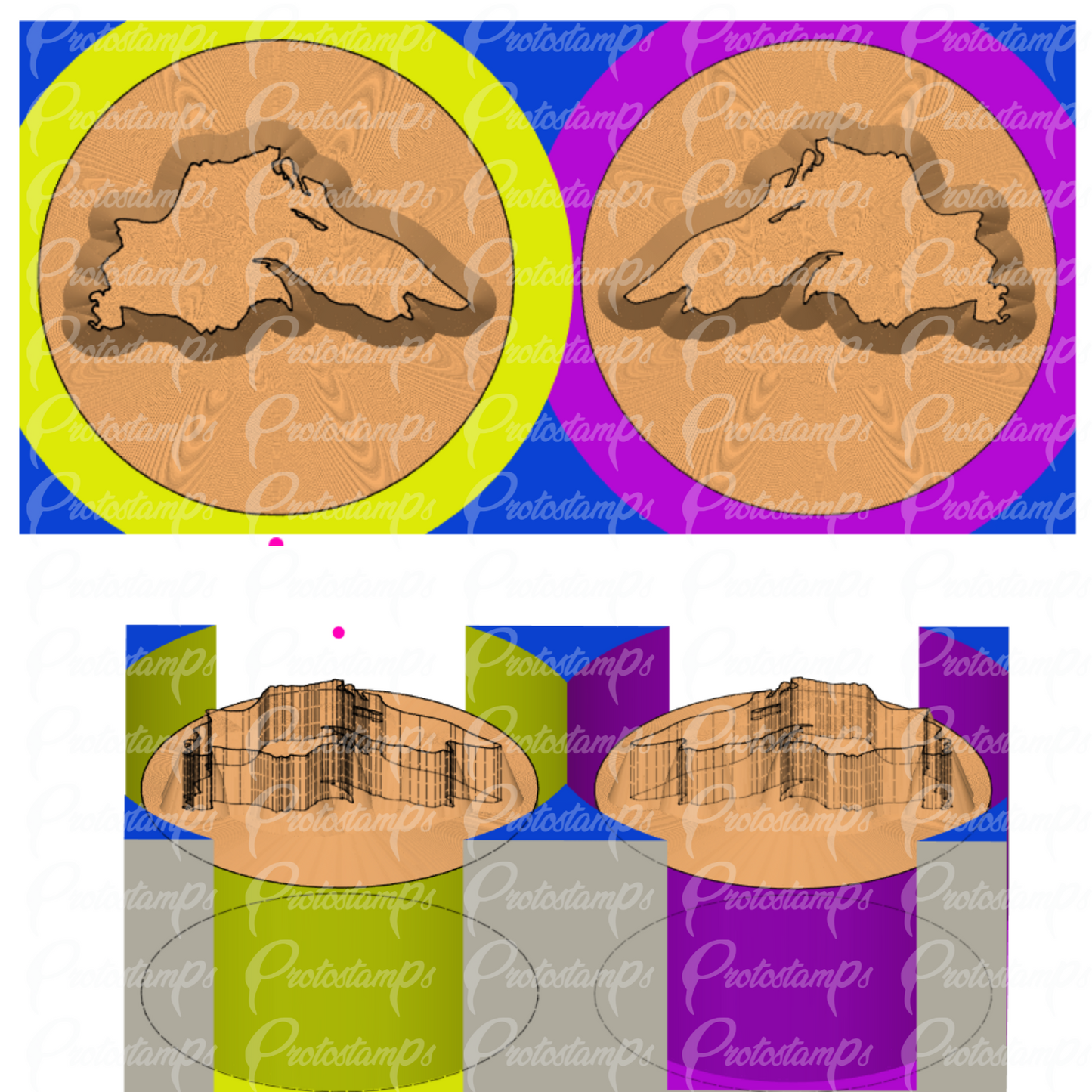 2 - Custom 25.4mm Stamps, Price Includes Shipping