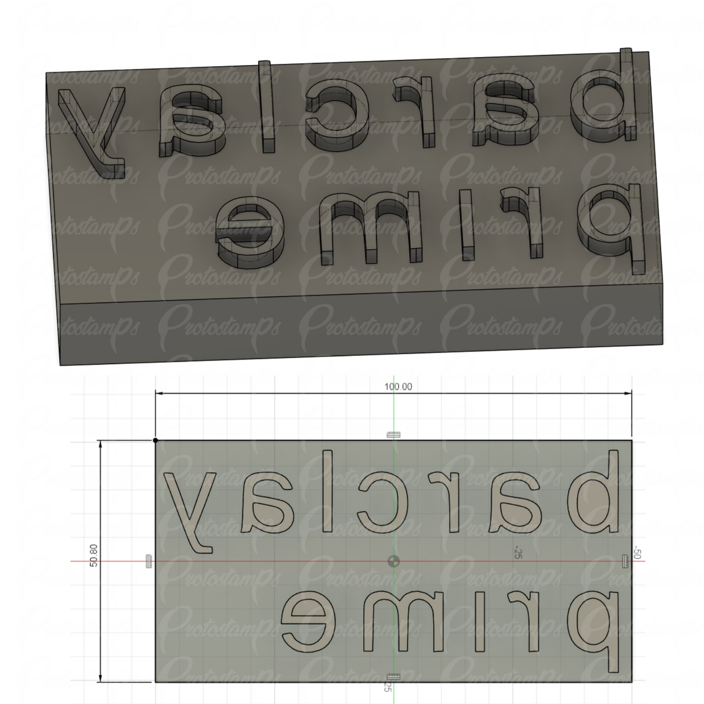 Custom 100mm x 50.8mm Branding Iron, price includes Shipping