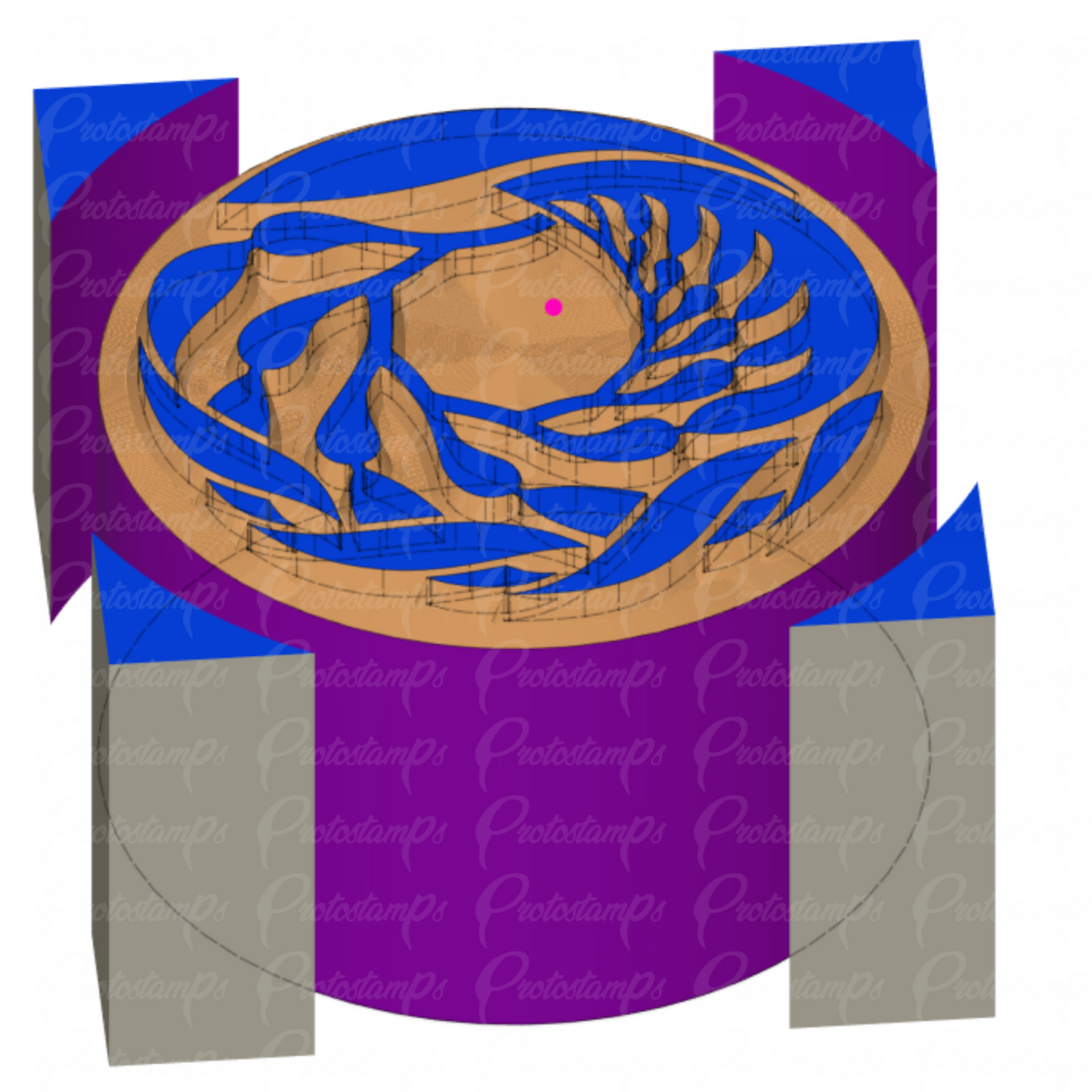 Custom 30mm Monterey Bay Aquarium Stamp