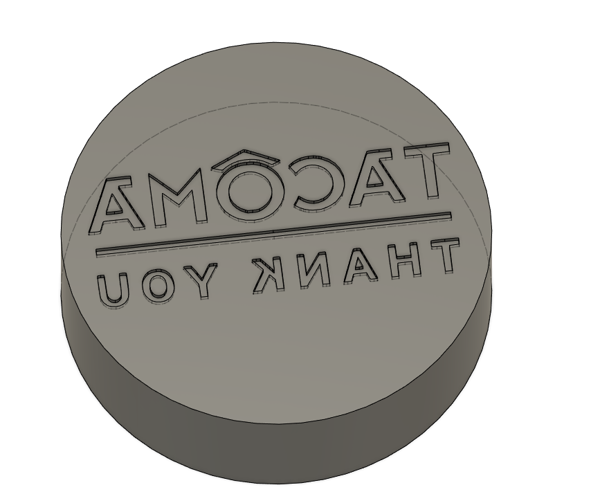 Custom 63.5mm Tacoma Thank You stamp Price Includes Shipping