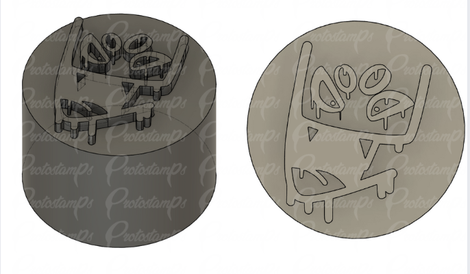 2 Custom 25mm DOOD Stamps, Price Includes Shipping