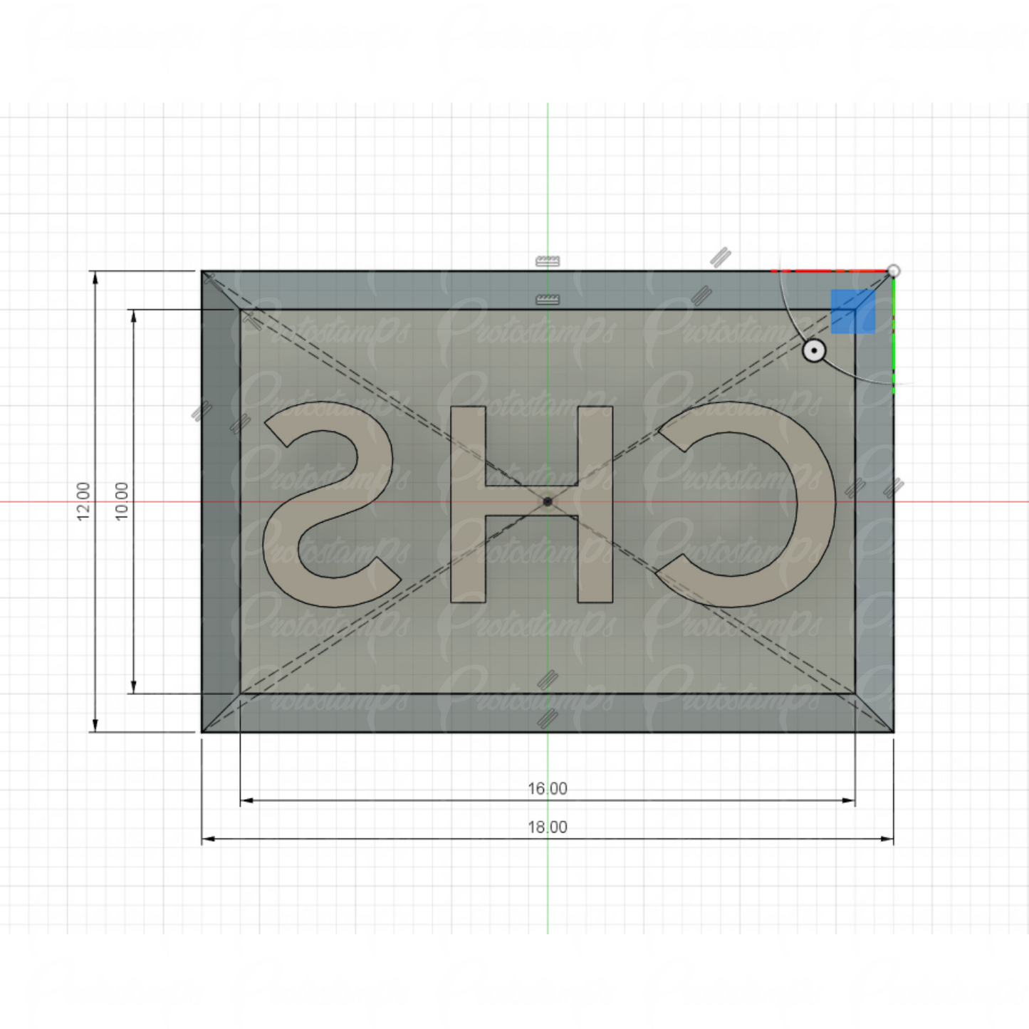 Custom 12mm x 18mm Stamp, Price Includes Shipping