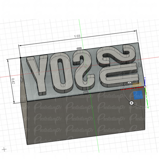 Custom 1in x 0.42in stamp price includes rush order and shipping