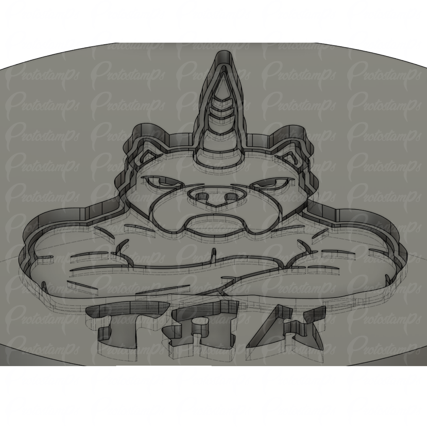 Muscular Unicorn Bulldog 2.5in Stamp, Price Includes Shipping