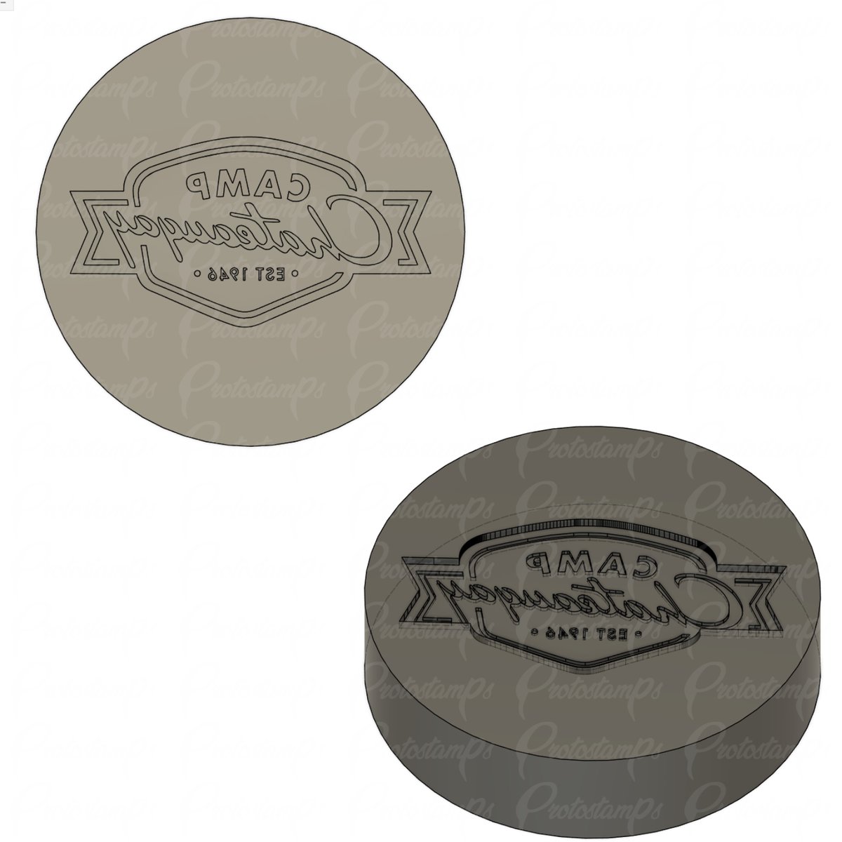 Custom 2.625in Stamp, Price Includes rush order and 2 day shipping