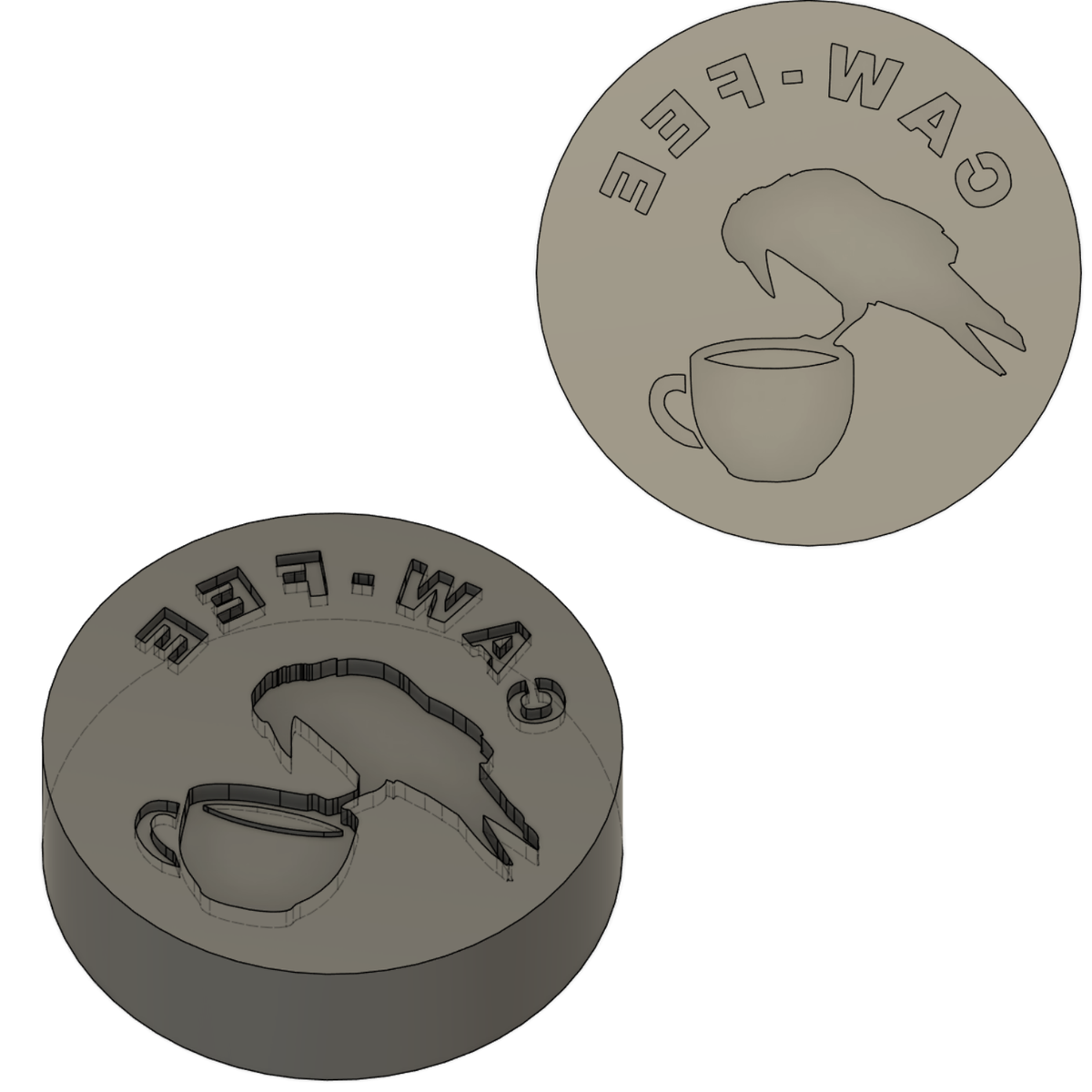 4 Custom 2.5in Stamps, 4 medallions, 2 cubes price includes shipping