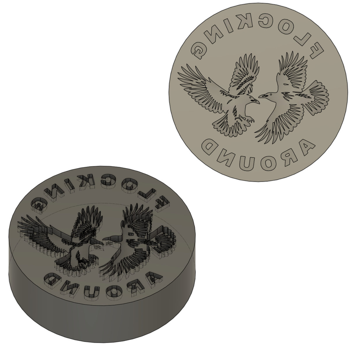 4 Custom 2.5in Stamps, 4 medallions, 2 cubes price includes shipping