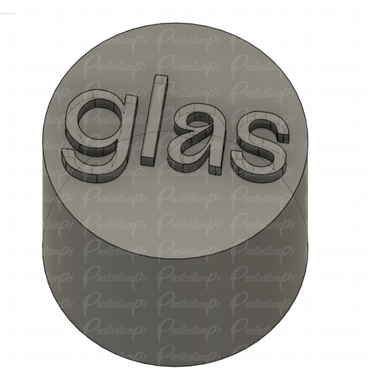 Custom 20mm "glas" Forwards stamp, Price Includes Fed ExShipping
