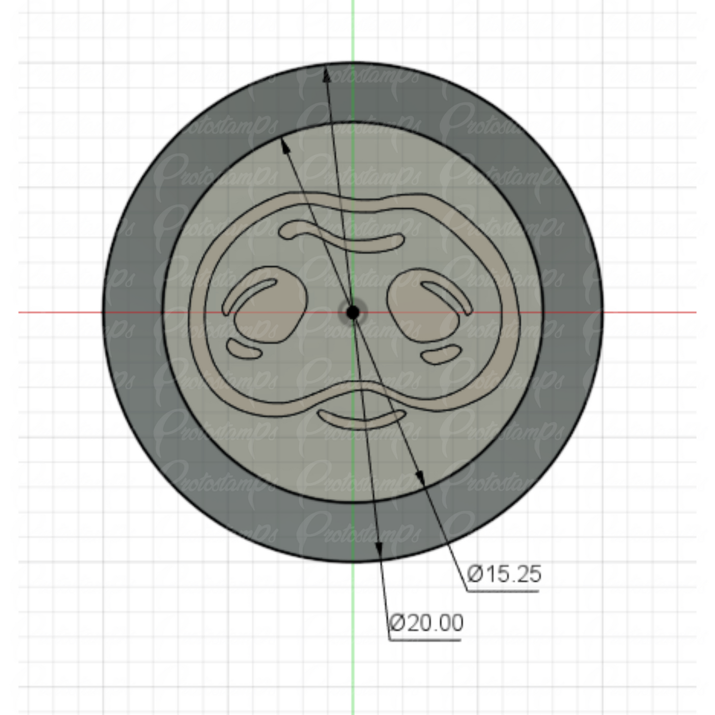 2 Custom 15.25mm Stamps