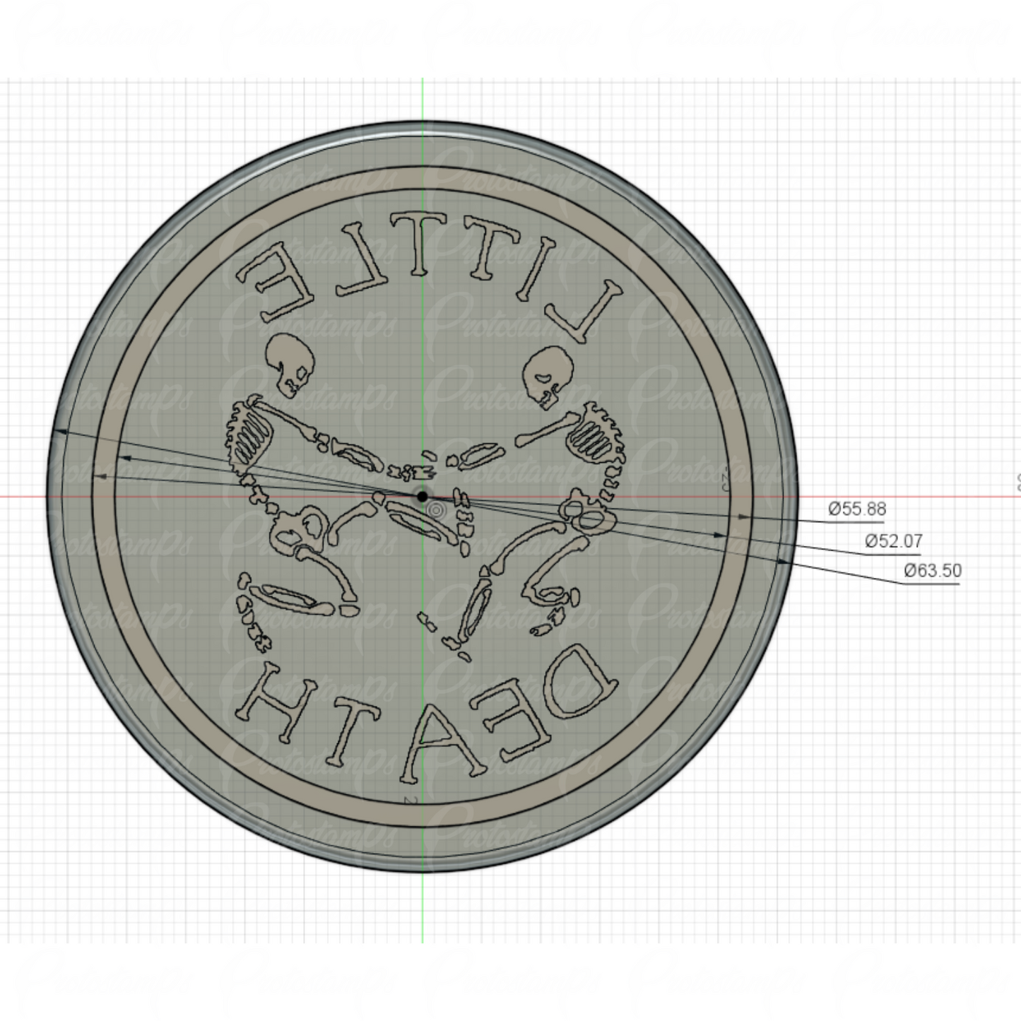 Custom 2.5in (63.5mm) Stamp Price Includes Shipping